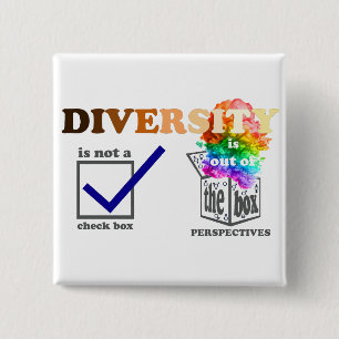 Diversity ist aus der Box-Perspektive Button