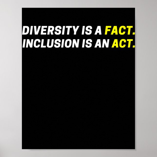 Diversity ist ein Faktum Einbeziehung ist ein Akt  Poster (Vorne)