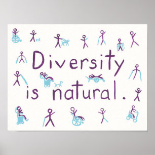 "Diversity ist natürlich" Strichmännchen Poster