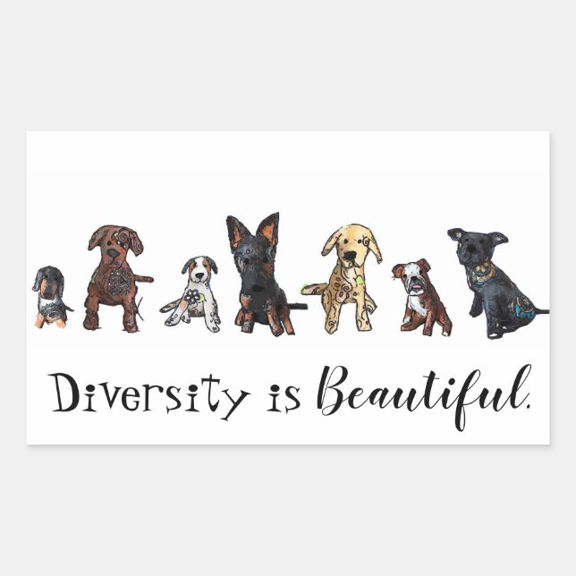 Diversity ist schön rechteckiger aufkleber (Vorderseite)