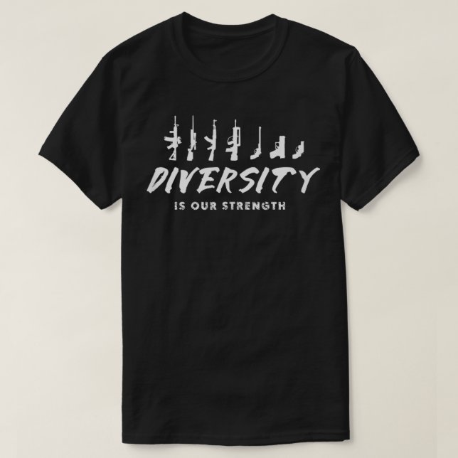 Diversity ist unsere Stärke Funny God Guns 2A Love T-Shirt (Design vorne)
