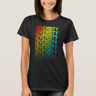 Diversity Lgbtq+ Rainbow Gay Pride Text Flag Graph T-Shirt