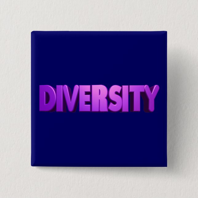 Diversity Lila Letters Square Button (Vorderseite)