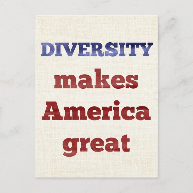 DIVERSITY macht Amerika große Postkarte (Vorderseite)
