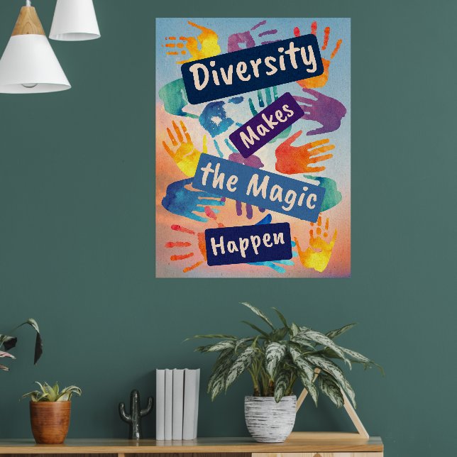 Diversity macht den Zauber in die soziale Gerechti Poster (Wohnzimmer 1)