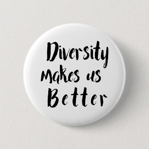 "Diversity macht uns besser" schwarze Typografie Button