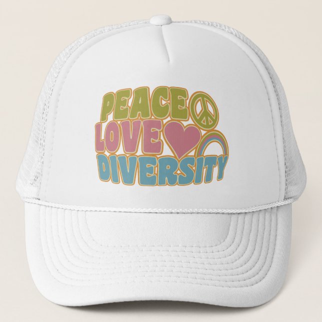 DIVERSITY PEACE LIEBE - Farbe wählen Truckerkappe (Vorderseite)