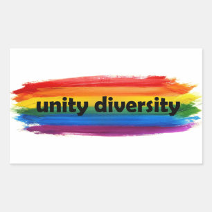 DIVERSITY PRIDE UNITY RECHTECKIGER AUFKLEBER