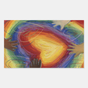 Diversity-Sticker-Decals für Herz und Liebe Rechteckiger Aufkleber