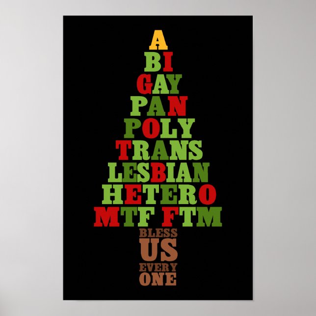 Diversity Weihnachtsbaum Text Poster (Vorne)