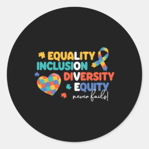 Diversity zur Einbeziehung der Gleichheit Puzzle A Runder Aufkleber