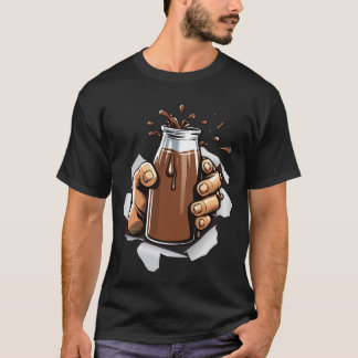 divertido vaso de leche achocolatada  T-Shirt