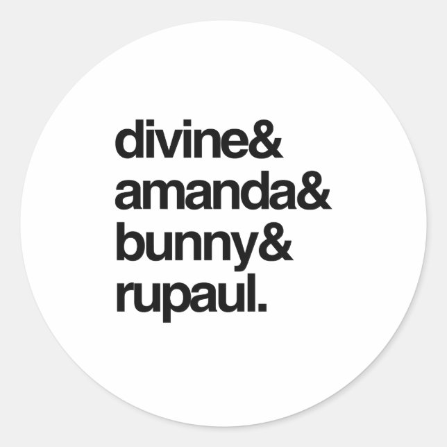 Divine Amanda Bunny und Ru Runder Aufkleber (Vorderseite)