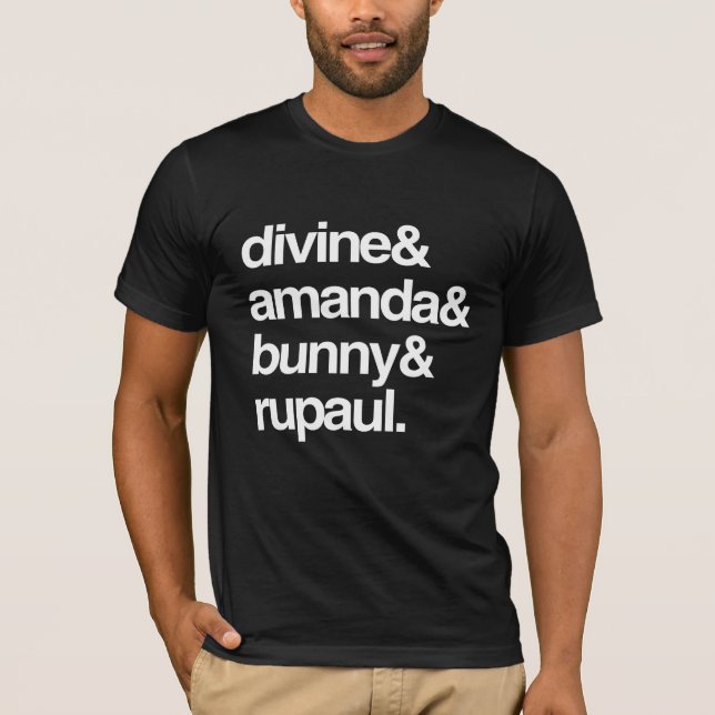 Divine Amanda Bunny und Ru T-Shirt (Vorderseite)