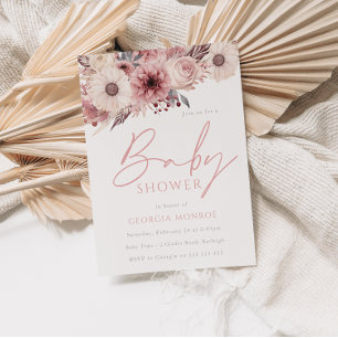 Divine Boho Blush & Rose Babydusche Einladung