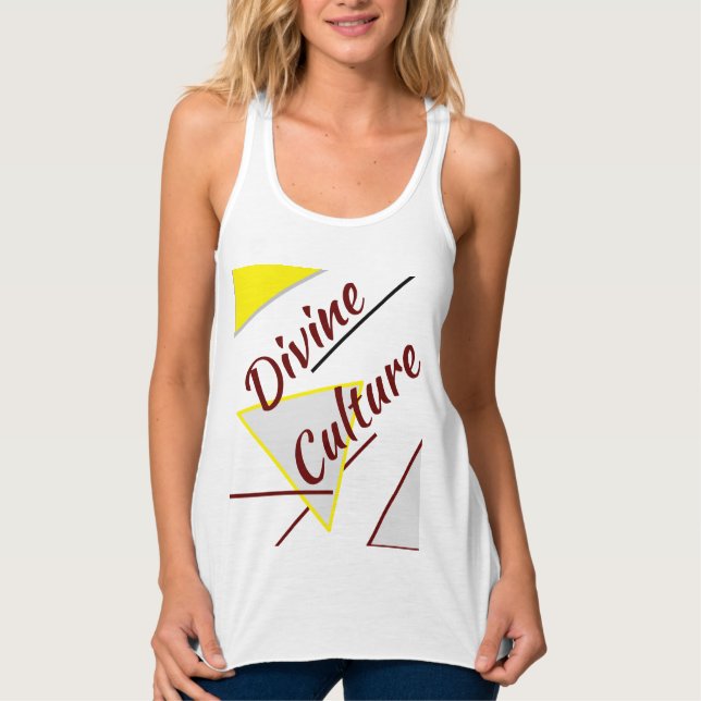 Divine Culture Big Cat Kisses Yellow Clash Tank Top (Vorderseite)