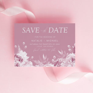 Divine Dusty Pink Rose Wedding Save The Date