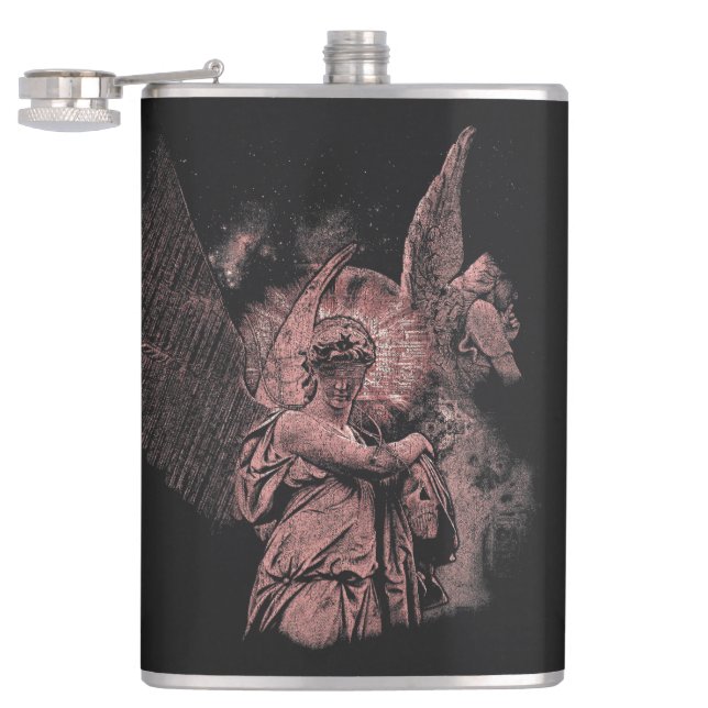 Divine Error - Techno-Goth Streetwear Design Flachmann (Geöffnet)