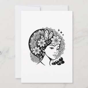 Divine Feminine Mandala Blumengestein Einladung