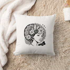 Divine Feminine Mandala Kunst, Dichtung und Musik Kissen