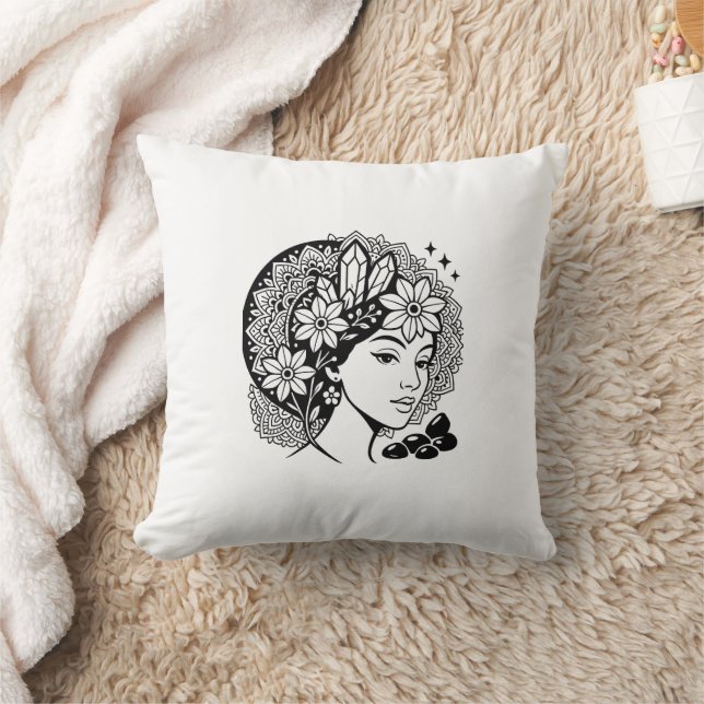 Divine Feminine Mandala Kunst, Dichtung und Musik Kissen (Decke)