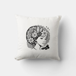 Divine Feminine Mandala Kunst, Dichtung und Musik Kissen