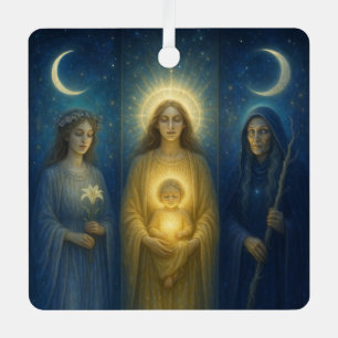 Divine Feminine Triptych Ornament Aus Metall