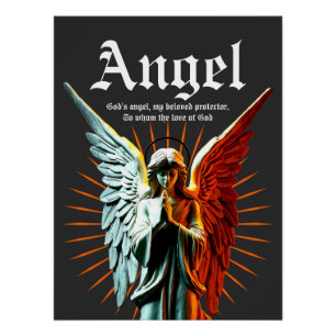Divine Guardian Angel - Halbdunkel Poster