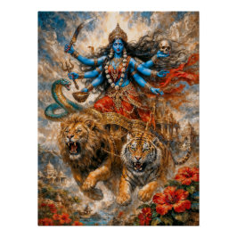 Divine Kali Chariot Poster