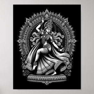Divine Kali Goddess Dancing Yoga T-Shirt Spirituel Poster