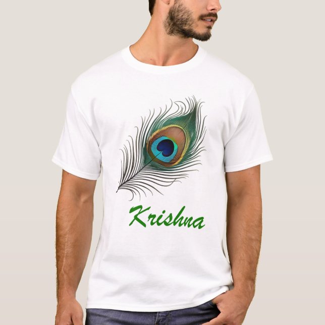 Divine Krishna Peacock Feather T - Shirt Design! (Vorderseite)