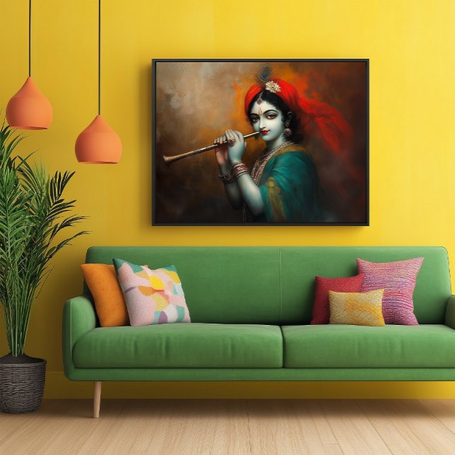 Divine Lord Krishna Baroque Antique Style Poster (Von Creator hochgeladen)