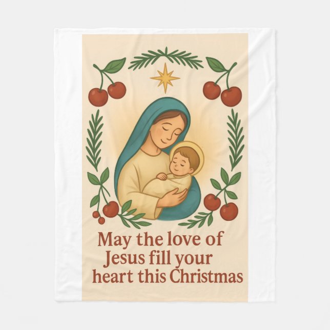 Divine Love Christmas Blanket – Baby Jesus  Fleecedecke (Vorderseite)