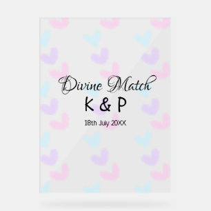 Divine match add pair name Letter heart Acrylschild