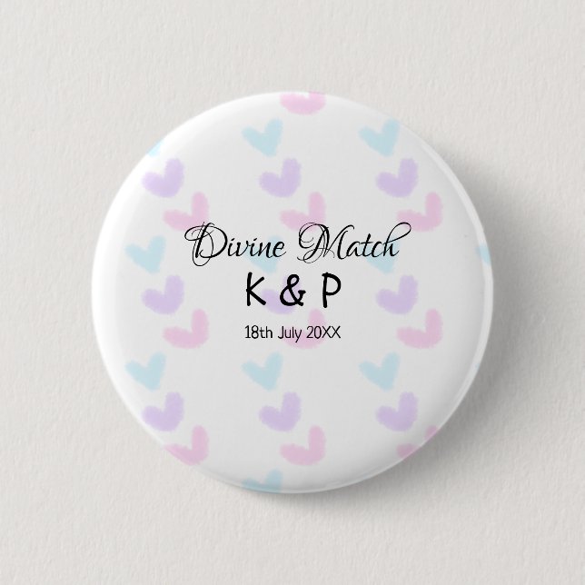 Divine match add pair name Letter heart Button (Vorderseite)