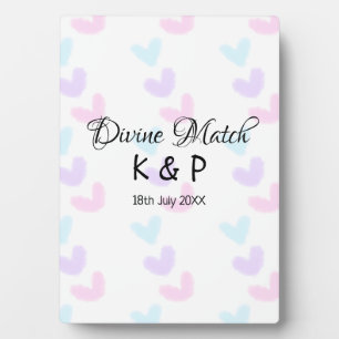 Divine match add pair name Letter heart Fotoplatte