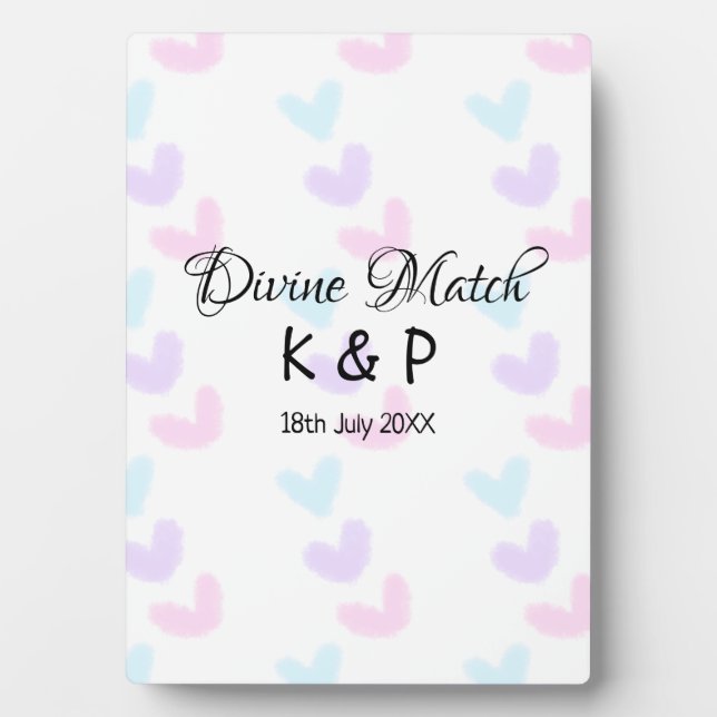 Divine match add pair name Letter heart Fotoplatte (Vorderseite)
