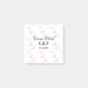 Divine match add pair name Letter heart Post-it Klebezettel