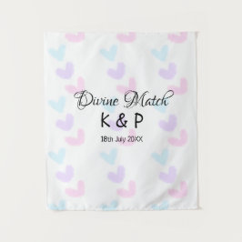 Divine match add pair name Letter heart Wandteppich
