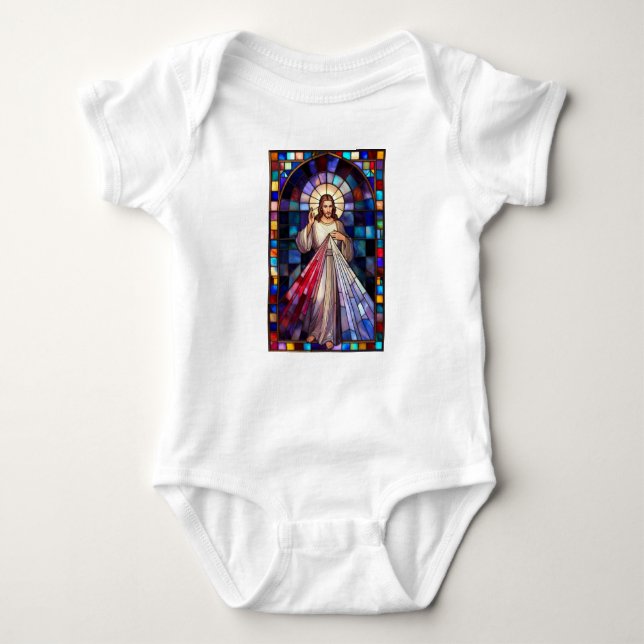 Divine Mercy Jesus Baby Bodysuit Baby Strampler (Vorderseite)