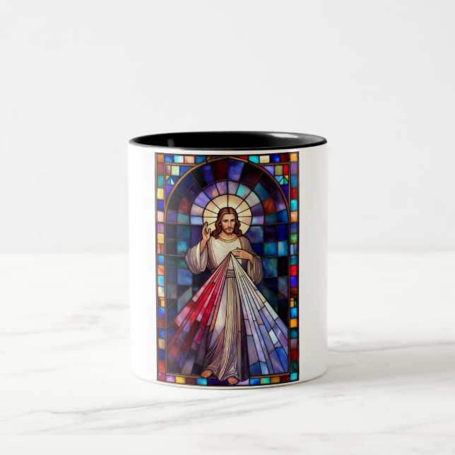 Divine Mercy Jesus Coffee Mug Zweifarbige Tasse (Mittel)