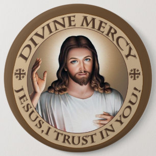 DIVINE MERCY JESUS ICH VERTRAUE IN DICH! ABWEICHEN BUTTON