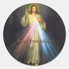 DIVINE MERCY JESUS ICH VERTRAUE IN DICH RUNDER AUFKLEBER