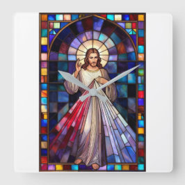 Divine Mercy Jesus Wall Clock Quadratische Wanduhr