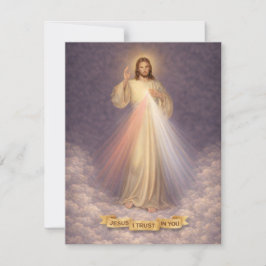 Divine Mercy of Jesus Chaplet Prayer Religious Mitteilungskarte