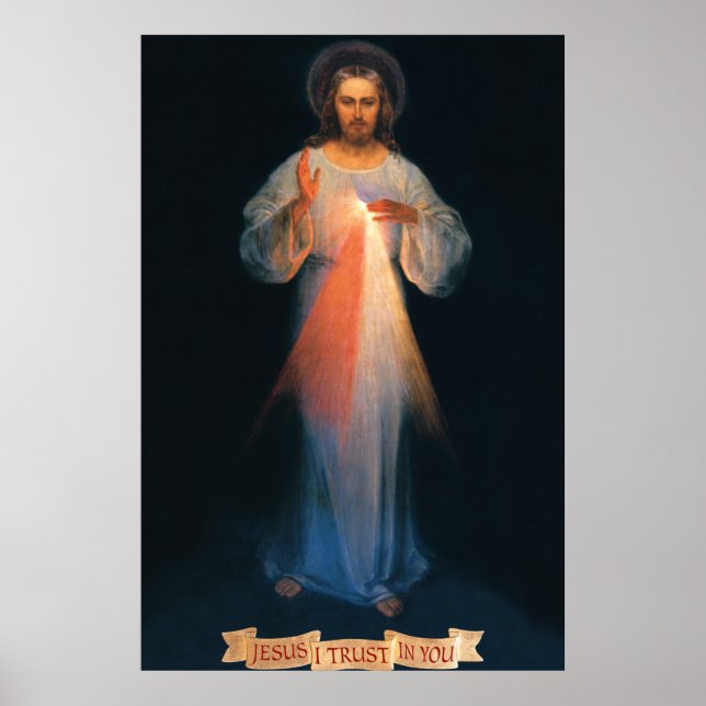 Divine Mercy, St. Faustina, Jesus I Trust in You Poster (Vorne)