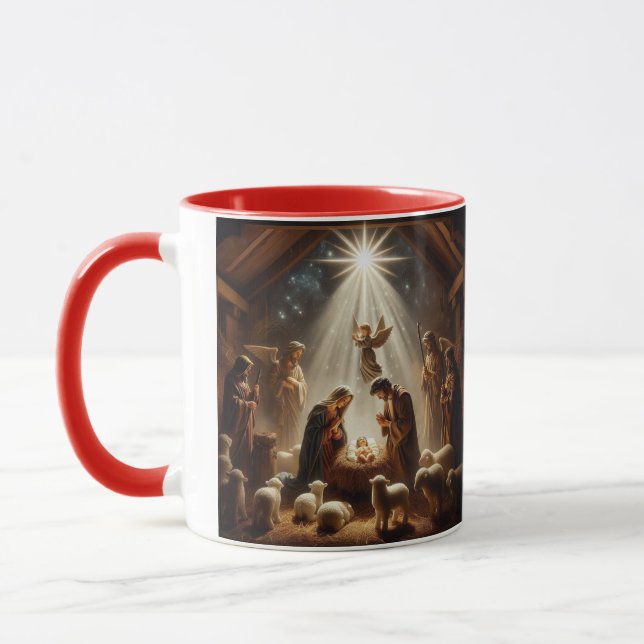 Divine Nativity Scene Tasse (Links)