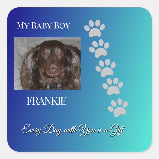 Divine Pawprints Tribute Quadratischer Aufkleber (Vorderseite)