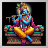 Divine Serene Krishna Flute Art