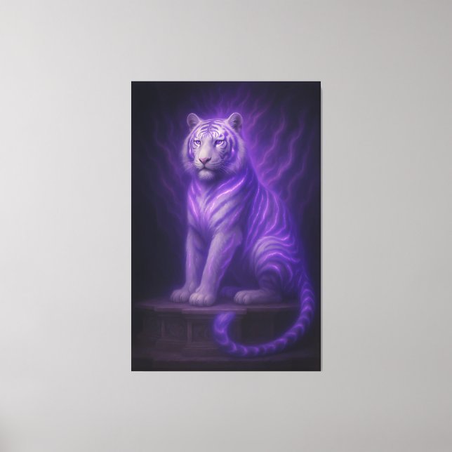 Divine Temple White Tiger – Purple Lightning Celes Leinwanddruck (Vorderseite)